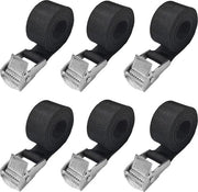 Cinture di allungamento adattabili con molla e gancio - Set da 6 - Capacità di sollevamento 150 Kg - Adatto per auto, biciclette, motociclette, camper - Nero - 25mm x 600mm Cinture di allungamento con molla
