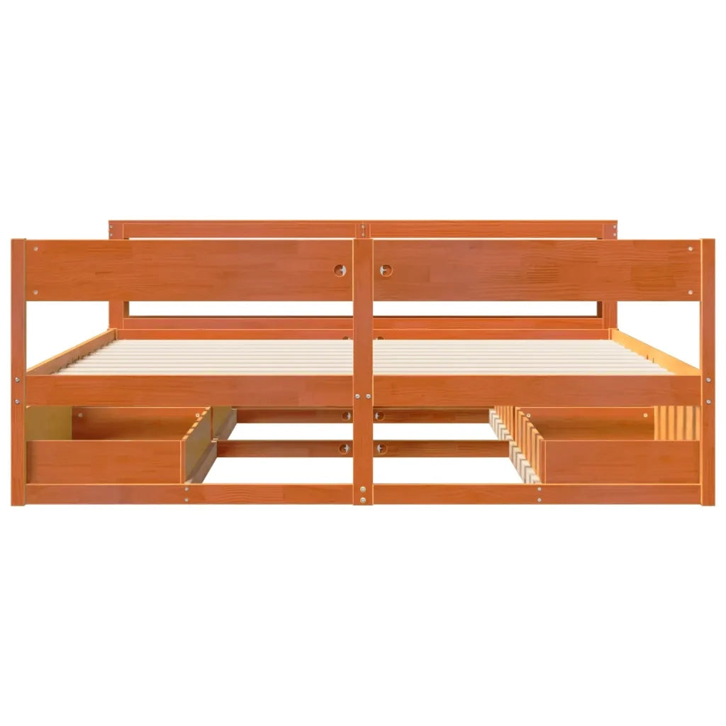 Letto senza Materasso Marrone Cera 180x200 cm in Legno di Pino 3306374