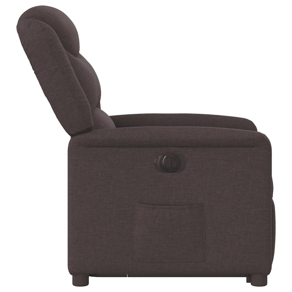 Poltrona Alzapersona Reclinante Elettrica Marrone Scuro Tessuto 3303219