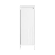 Portabiancheria Bianco per Bagno, Mobiletto Salvaspazio con Cesto per Biancheria, 30x30x87cm BZR154-W