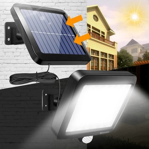 2 PEZZI FARI LED IMPERMEABILE FARETTO ESTERNO CON PANNELLO SOLARE 30W FARI LUCE