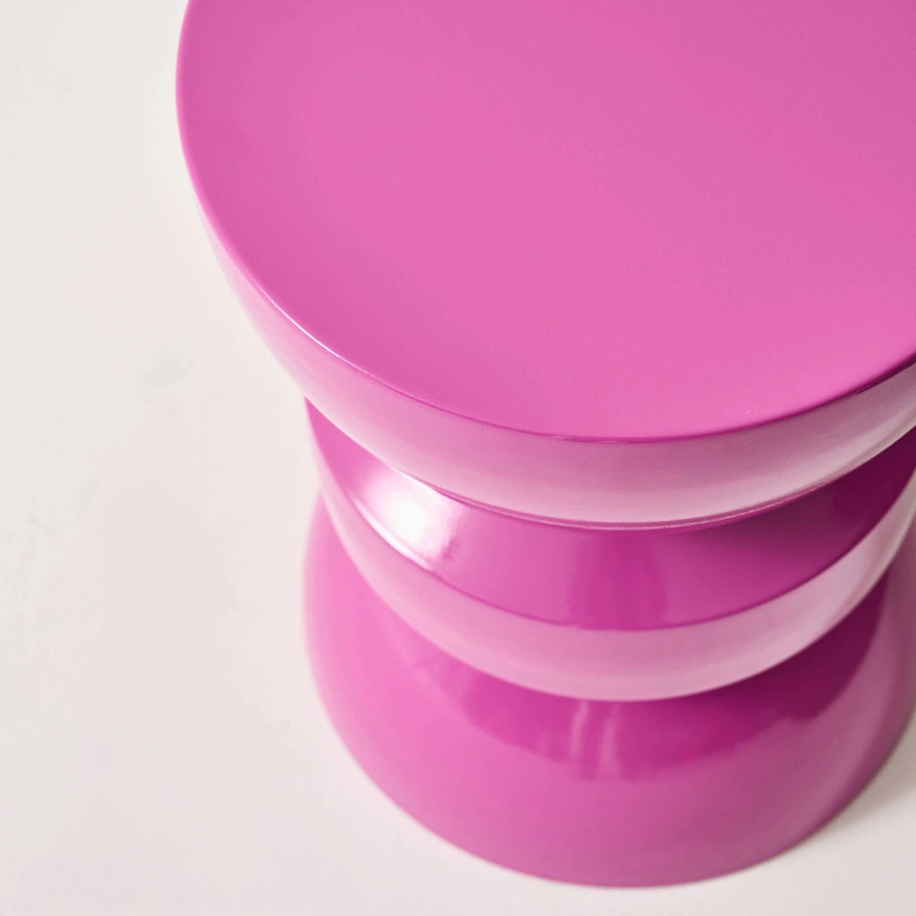 Tavolo d'appoggio in metallo effetto glassy, 44,5cm, rosa