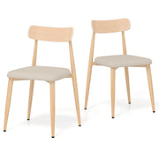 Set di 2 sedie da pranzo moderne con gambe in metallo robusto e seduta imbottita, Sedie senza braccioli per sala da pranzo-Sedie da pranzo