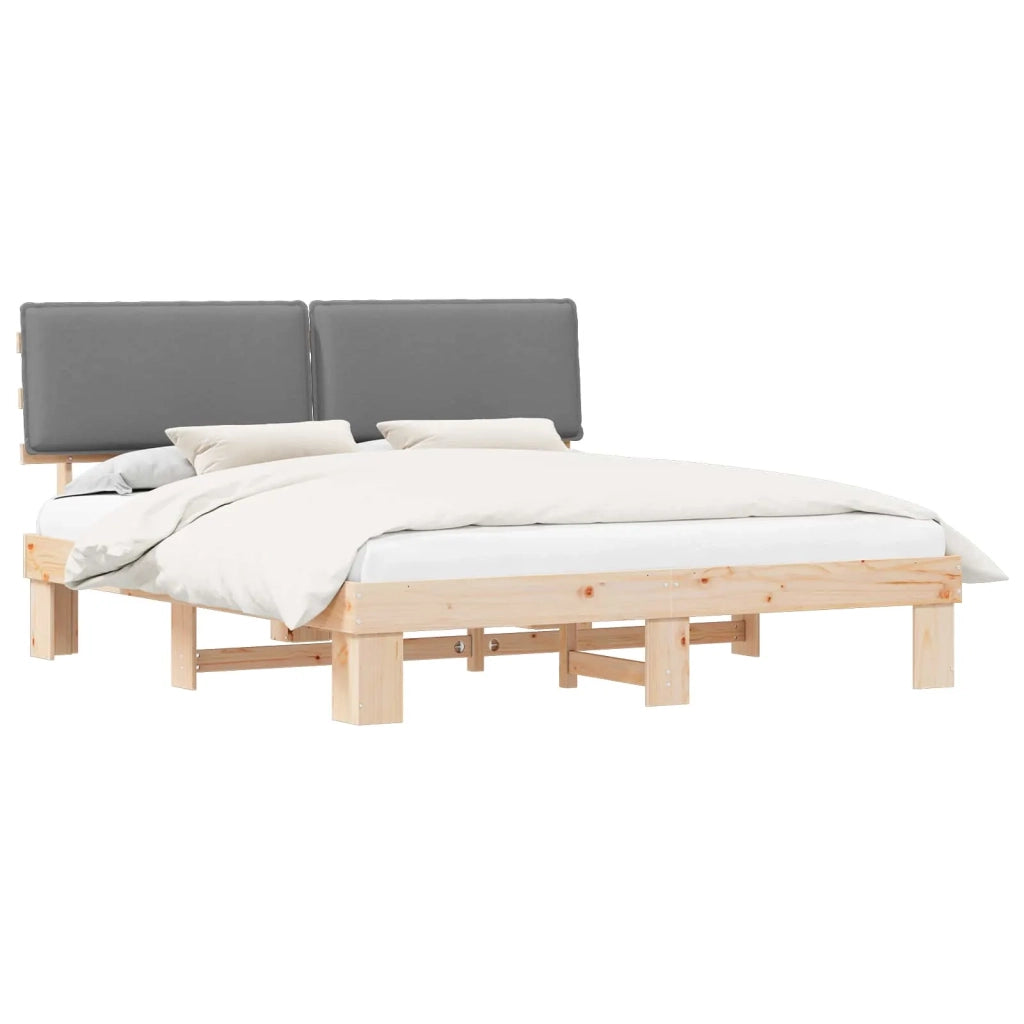 Letto con Testiera Rivestita Grigio chiaro 180 x 200 cm