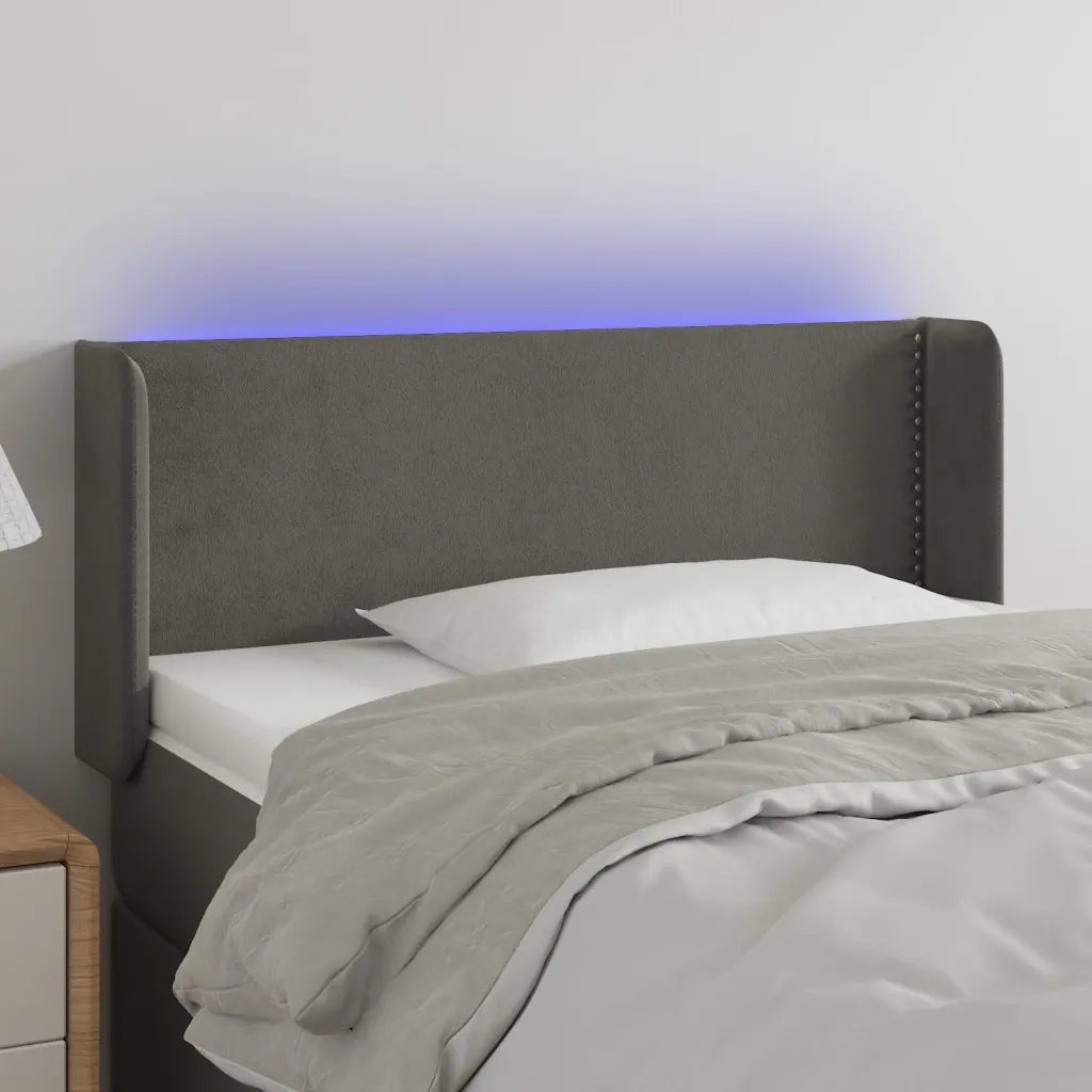 Testiera a LED Grigio Scuro 93x16x78/88 cm in Velluto 3123133