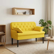 Loveseat con bottoni imbottiti Giallo Chiaro 111 x 68 x 80 cm 42041805
