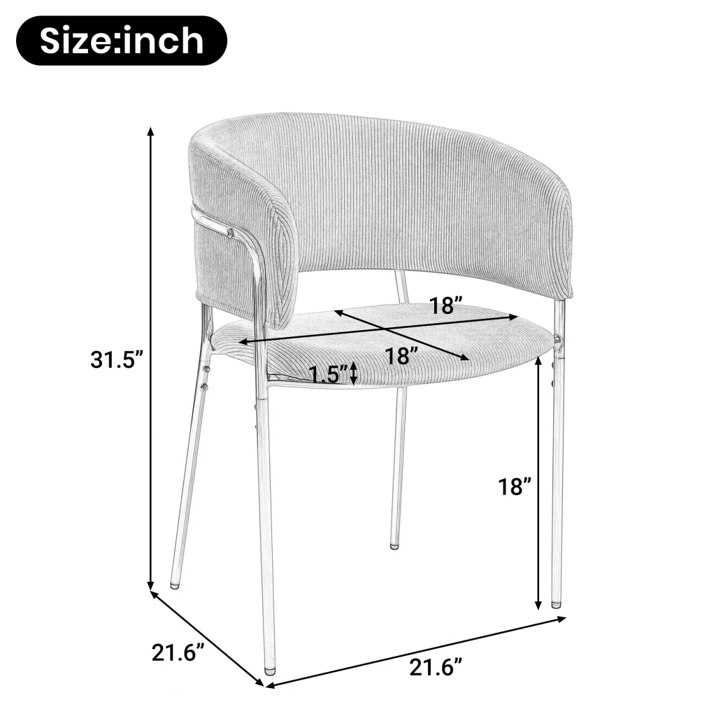 SEDIA da pranzo design minimalista 69.85 x 58.42 x 38.74 cm beige