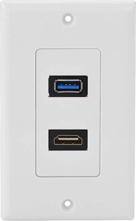 Ingresso HDMI e USB 3.0 a 2 porte - Pannello per parete con scatola di ingresso alta velocità con ethernet - Per proiettore.