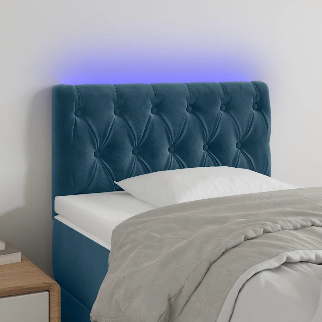 Testiera a LED Blu Scuro 80x7x78/88 cm in Velluto 3121982
