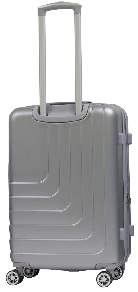 Trolley Valigia Media Rigida in ABS 4 Ruote TSA Ravizzoni Titanio Silver