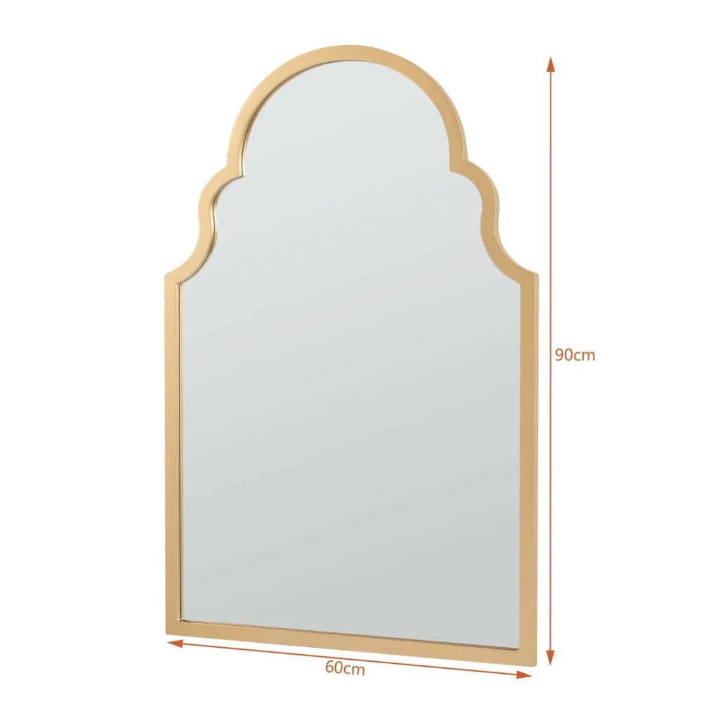 Specchio decorativo moderno da parete MDF 90 x 60 cm oro 03_0010178