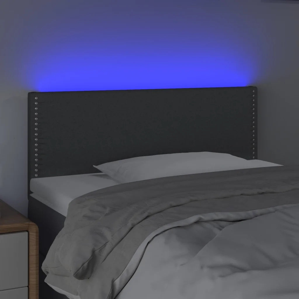 Testiera | Testata a LED Grigio Scuro 100x5x78/88 cm in Tessuto