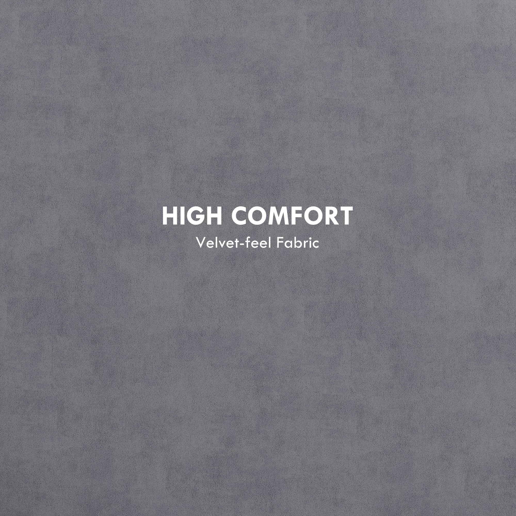 Pouf Contenitore Vellutato da 120 kg max 56x56x42 cm con Vassoio a Ribalta in MDF e Rovere Grigio