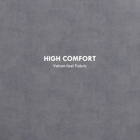 Pouf Contenitore Vellutato da 120 kg max 56x56x42 cm con Vassoio a Ribalta in MDF e Rovere Grigio