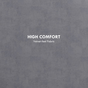 Pouf Contenitore Vellutato da 120 kg max 56x56x42 cm con Vassoio a Ribalta in MDF e Rovere Grigio