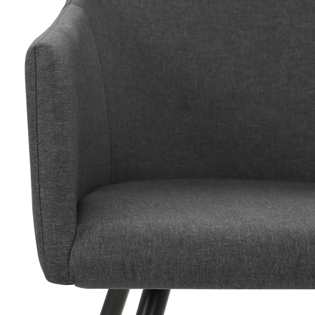 Sedie da Pranzo 6 pz Grigio Scuro in Tessuto 3065682