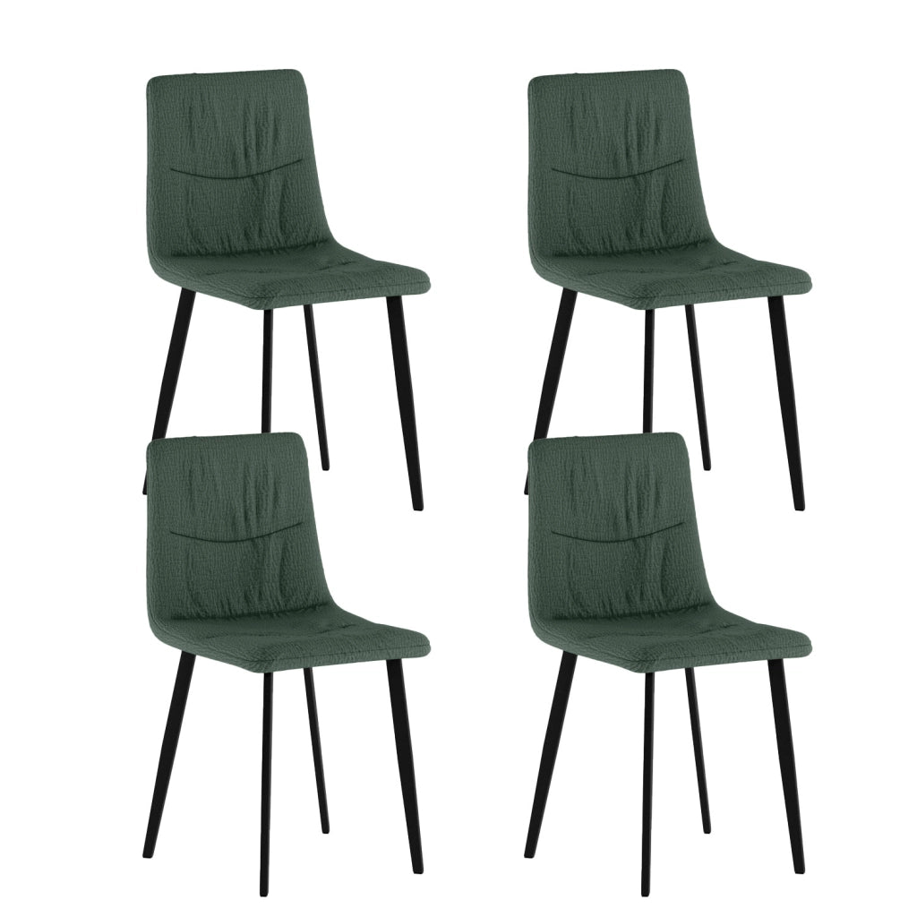 Set 4 Sedie Ariel 46x55x87,5 cm in Tessuto Easy-Clean Verde