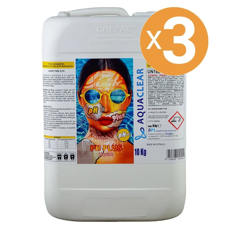 Correttore PH PLUS liquido piscina AQUACLEAR Quantità confezione: 3 confezioni