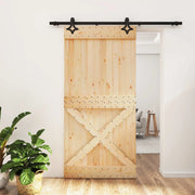 Porta scorrevole Naturale e Nero 100 x 210 cm