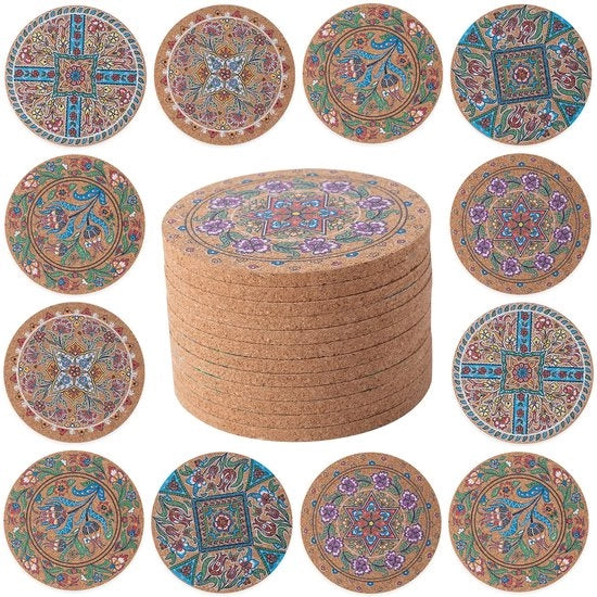 12 pacchi di supporti in gomma per bicchieri, supporti in gomma per salontavolo, supporti per decorazione di cucina e sala da pranzo, assorbenti, diametro 10 cm
