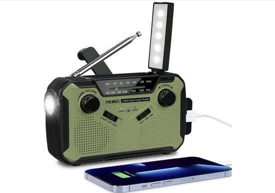 Radio Solare, FM/AM Radio Portatile, Con Batteria Ricaricabile 3000 mAh, Radio di Emergenza con Sirena SOS/Lampada di Segnalazione per Campeggio, Esterno e Situazioni di Interruzione dell'Elettricità