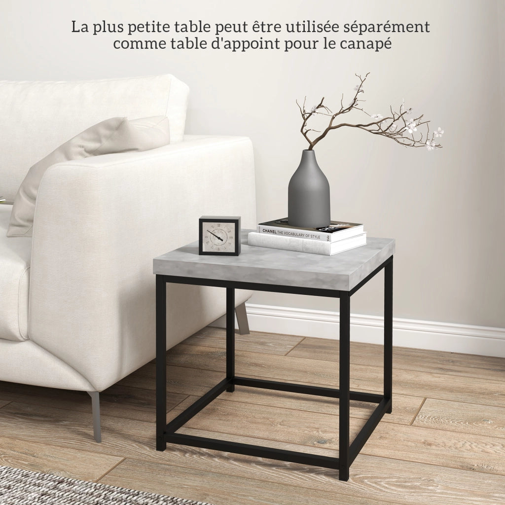Tavolino da salotto ¨C zephmum ¨C grigio metallo legno