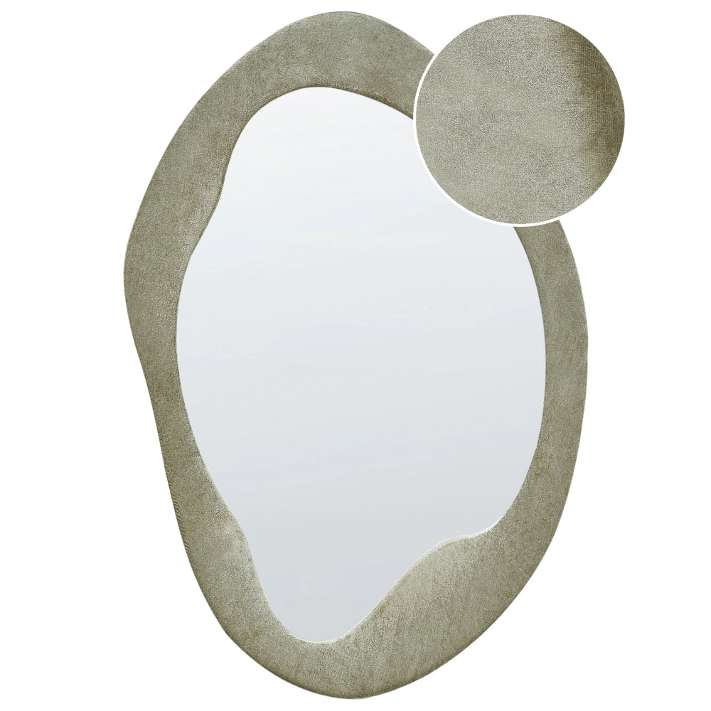 Specchio da parete verde con cornice in MDF vetro 59 x 90 cm Forma irregolare Decorativo a parete Pezzo d'accento in stile moderno