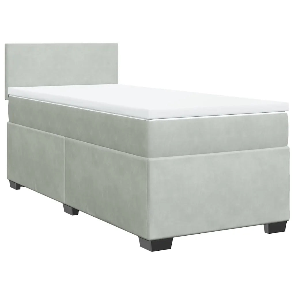Giroletto a Molle con Materasso Grigio Chiaro 90x190 cm Velluto 3288480