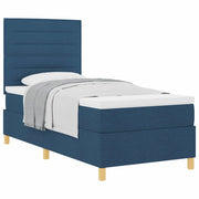 Letto singolo | Letto per adulti | Letto a molle con materasso Blu 80 x 200 cm Tessuto