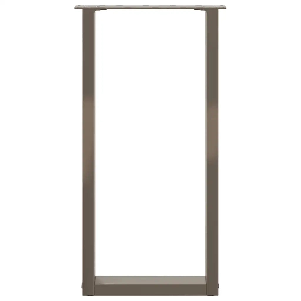 Gambe per tavolo consolle a forma di U 2 pz in acciaio naturale 28x(72-73) cm 4013171
