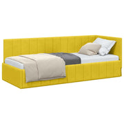 Letto singolo | Letto per adulti | Cornice del letto ad angolo Giallo 80 cm x 200 cm Velluto