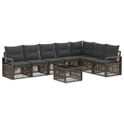 Set Divano da Giardino 8 pcs Grigio polyrattan
