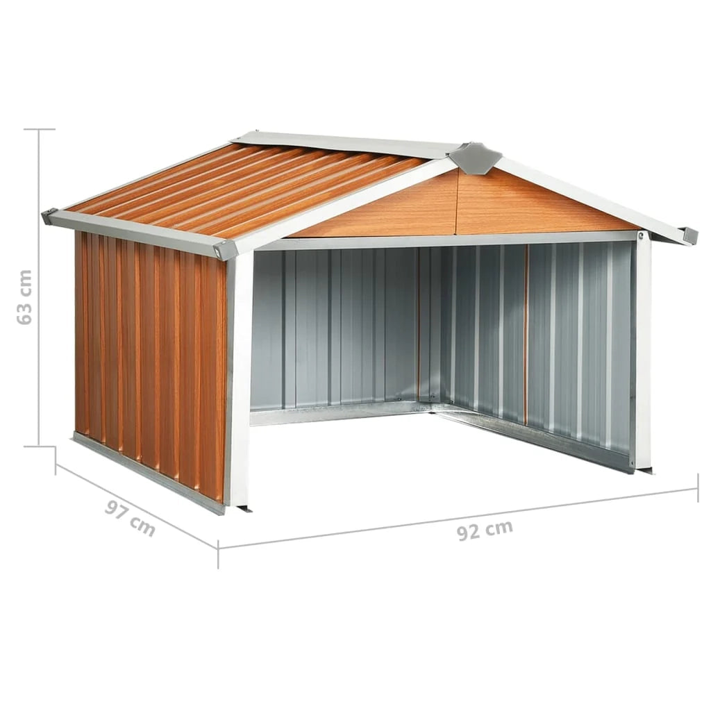 Rifugio per robot da giardino 92 x 97 x 63 cm acciaio zincato marrone 02_0022393
