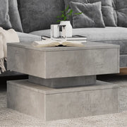 Tavolino da Salotto con Luci LED-Tavolino da soggiorno Grigio Cemento 50x50x40 cm 762576