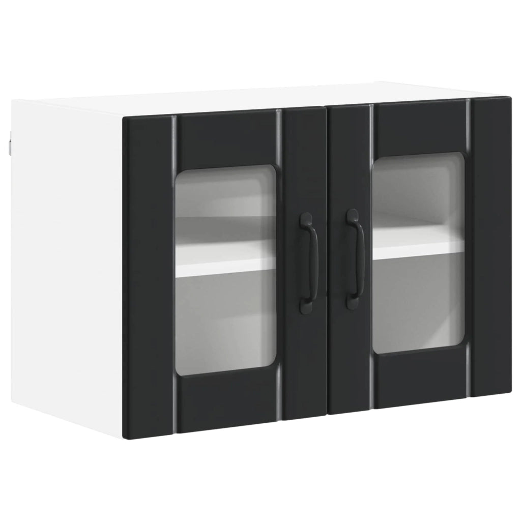 Set di 2 pensili da cucina moderni 60 x 31 x 40 cm pratici per riporre oggetti stile pulito legno composito nero 02_0053987