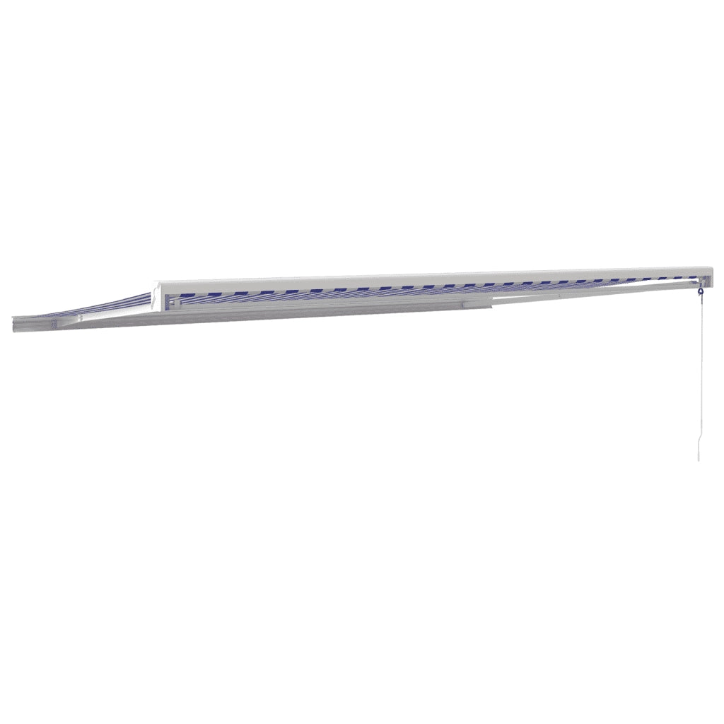 Tenda da Sole Retrattile Blu e Bianca 5x3 m Tessuto e Alluminio 3154525