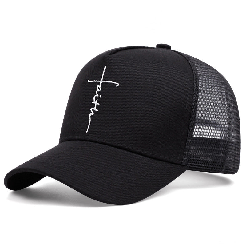 Cappellino da baseball nero con croce