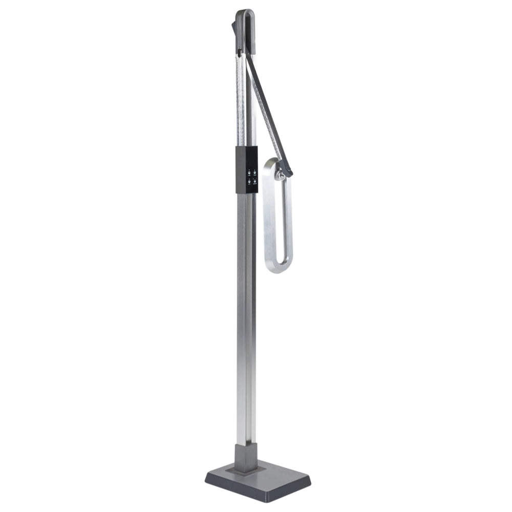 Lampada da terra LED materiale sintetico argento 144 cm altezza regolabile soggiorno camera da letto