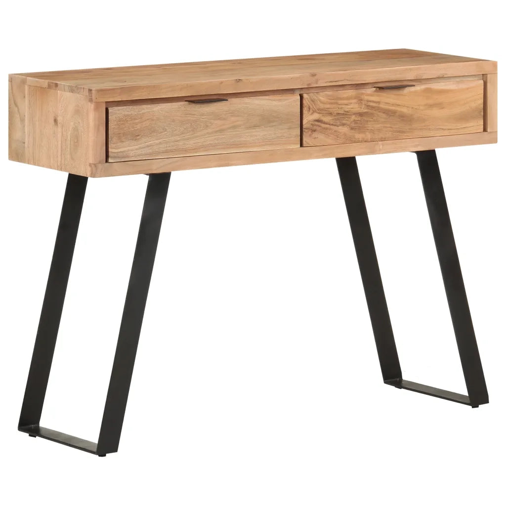 Tavolo Consolle | Tavolo d'Ingresso 100x35x76cm in Massello d'Acacia con Bordi Vivi