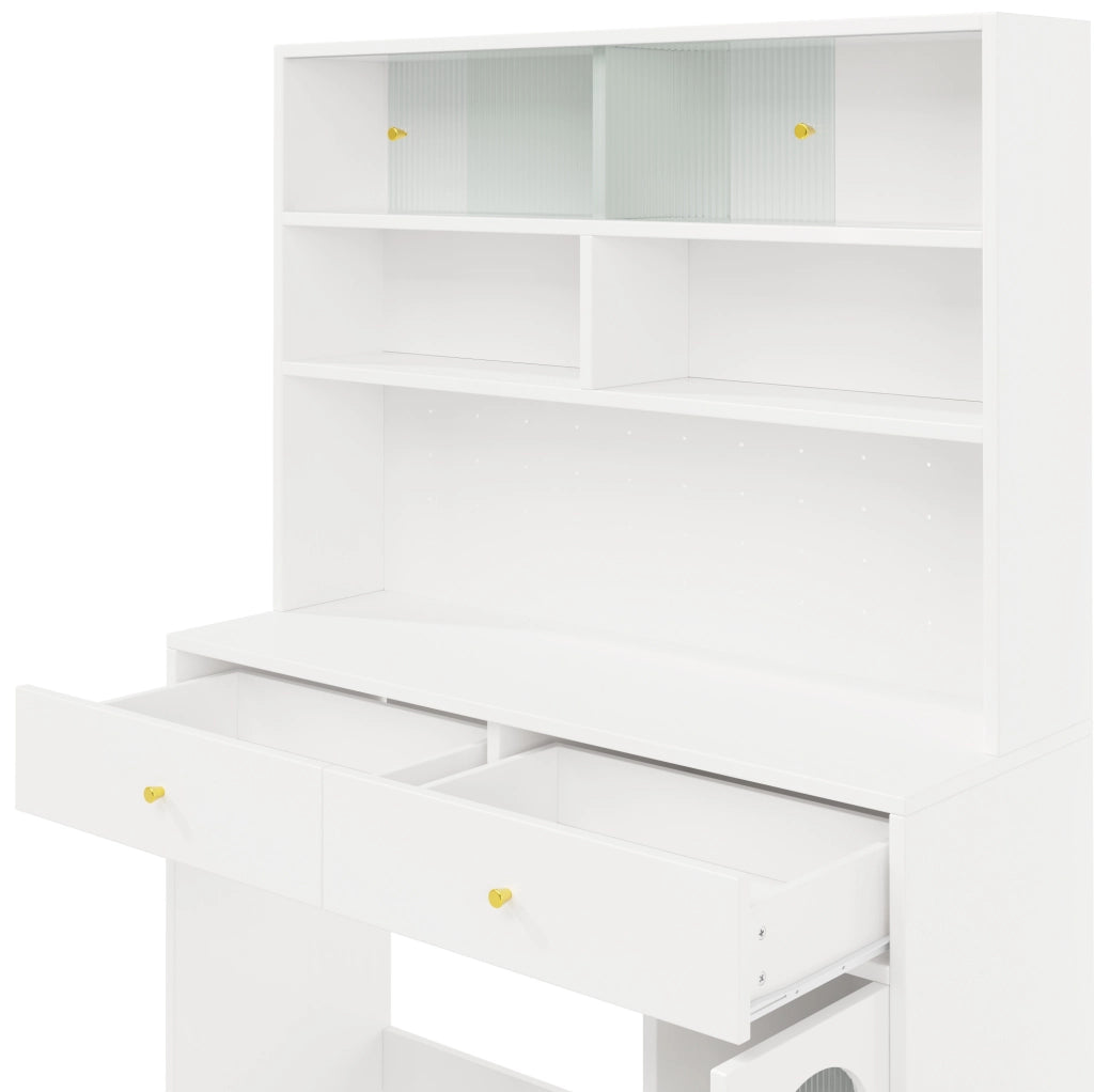 Mobile cucina multifunzione 120x45x180 cm bianco in MDF