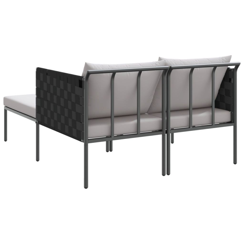 Lettino prendisole con cuscini per 2 persone Anthracite 115x153x69,5 cm Acciaio
