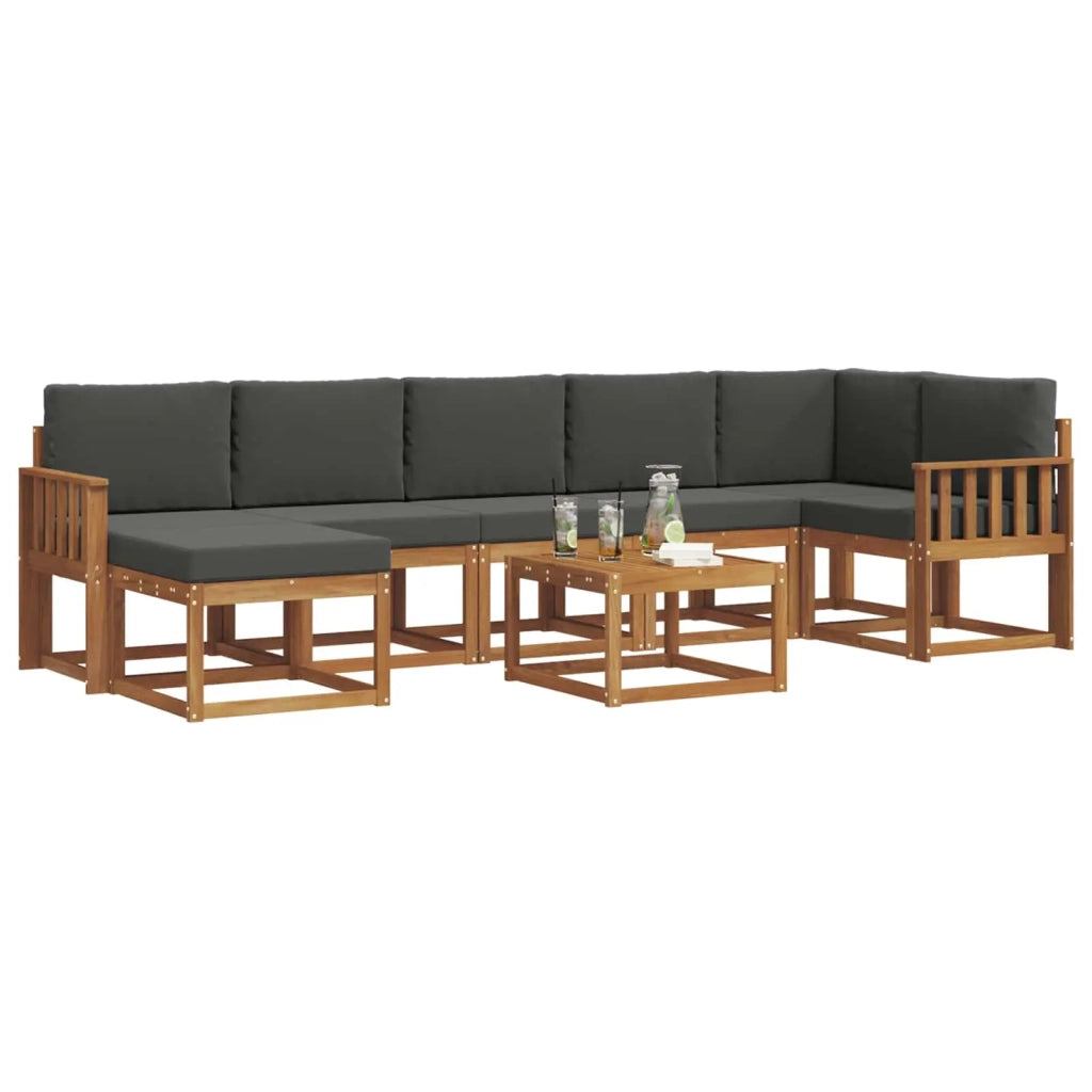 Set di divani da esterno con cuscino 8 pcs Naturale e Antracite 3366740