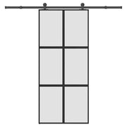 Porta Scorrevole Ferramenta 90x205 cm Vetro Temperato Alluminio