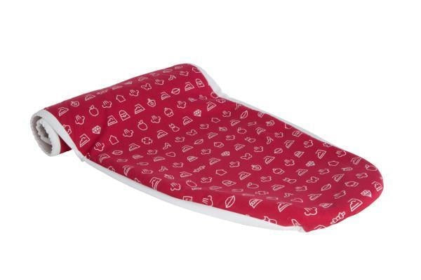 Lelit PA702 - Telo copriasse da stiro in cotone e feltro, 123×40 cm, con elastico, compatibile con assi Lelit PA013-PA113-PA63-PA64-PA163, colore rosso-Bianco
