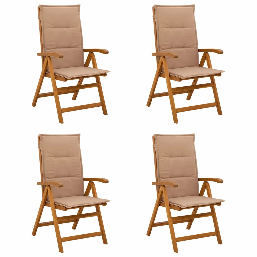 Sedie da giardino reclinabili 4 pz Naturale 3434467