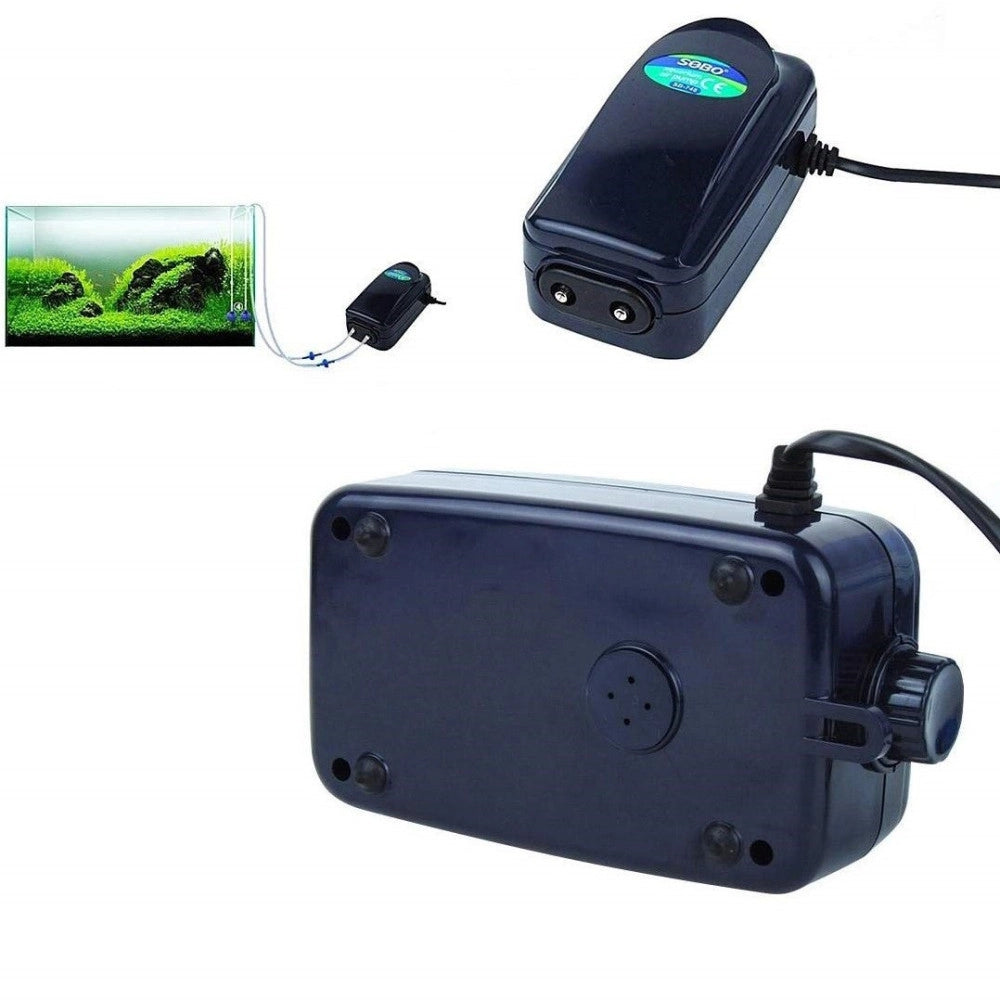Trade Shop - Pompa Areatore Aeratore Dn-748 Acquario 2 Uscita 8w 2x3.5l/min 50/60hz -