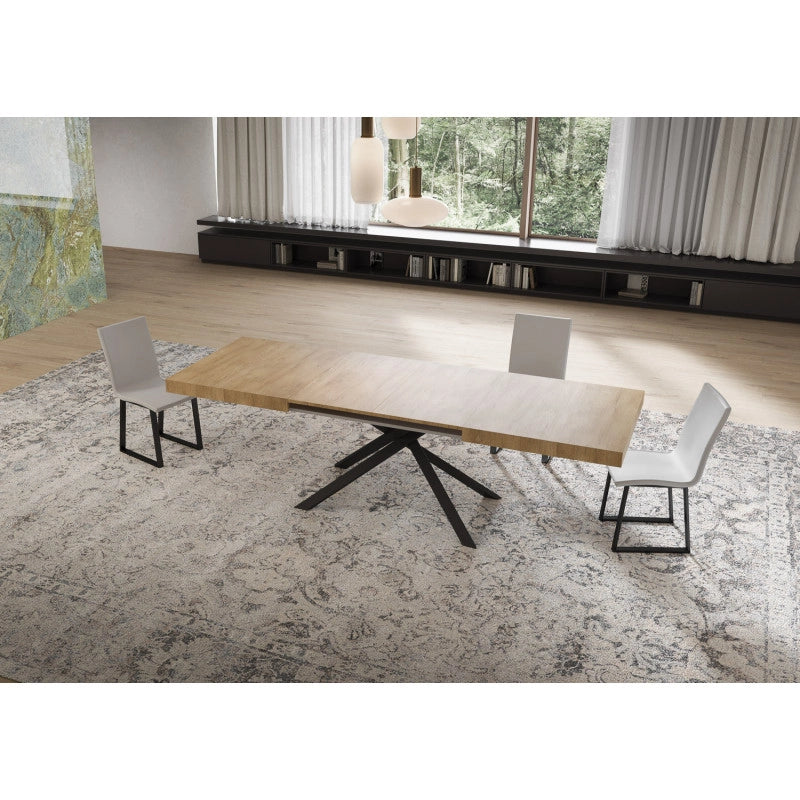 Tavolo allungabile 160/264x90 cm Niket telaio Antracite - Noce