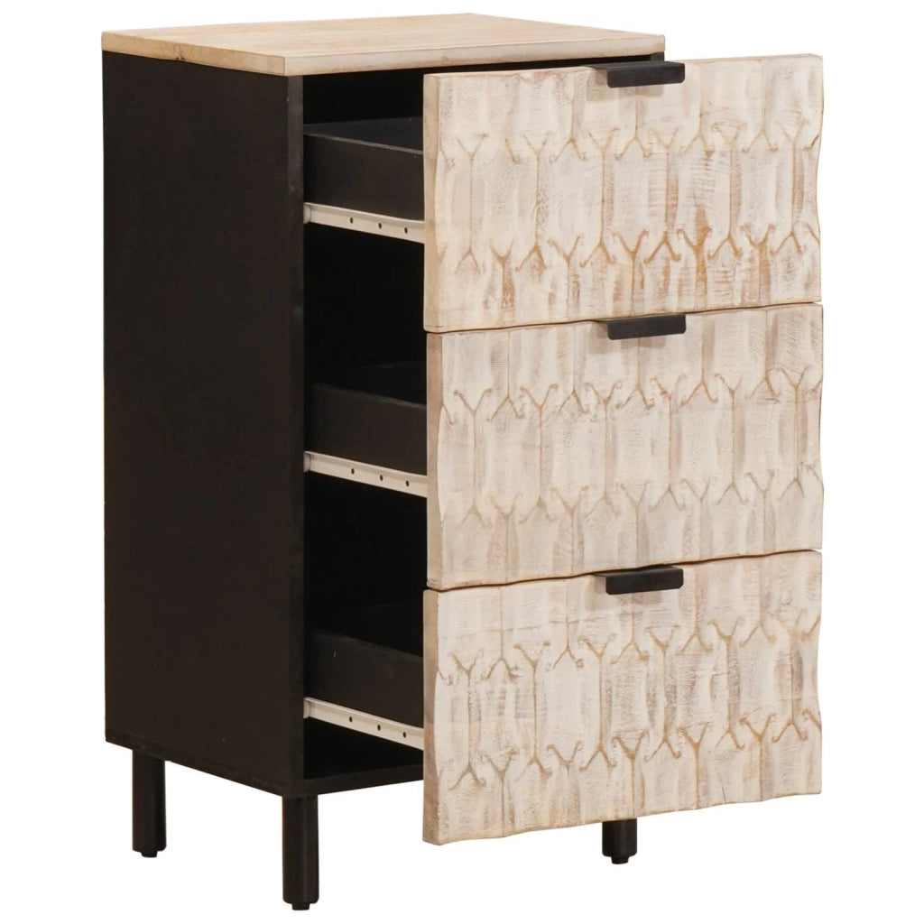 Credenza con cassetto Finitura Bianco Lavato 40 x 33 x 75 cm