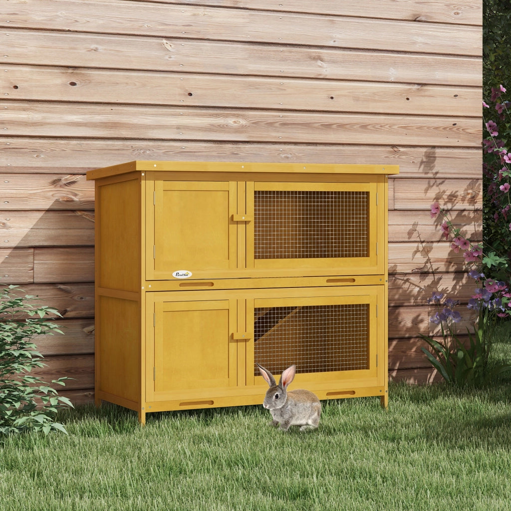 Armadio per conigli ¨C zephmum ¨C 97x44x91 cm, giallo, legno di abete