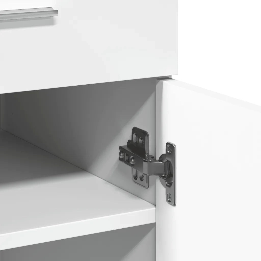 Credenza | Madia | Buffet da pranzo | Armadio da pranzo Bianca 80x42,5x93 cm in Legno Multistrato